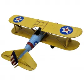 Büyük Boy Retro El Yapımı Metal Dekoratif Uçak Maketi