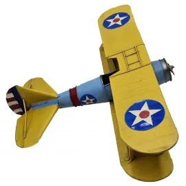 Büyük Boy Retro El Yapımı Metal Dekoratif Uçak Maketi