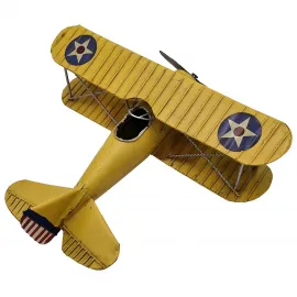 Vintage Amerikan Askeri Biplane Dekoratif Metal Çift Kanatlı Uçak Modeli