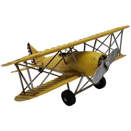 Vintage Amerikan Askeri Biplane Dekoratif Metal Çift Kanatlı Uçak Modeli