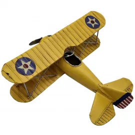 Vintage Amerikan Askeri Biplane Dekoratif Metal Çift Kanatlı Uçak Modeli