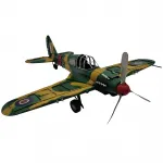 Vintage Askeri Uçak Modeli - Metal El Yapımı Dekoratif Savaş Uçağı Biblo