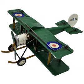 Vintage Metal Biplane Çift kanatlı Dekoratif Uçak Modeli - ASQMS Koleksiyon Serisi
