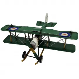 Vintage Metal Biplane Çift kanatlı Dekoratif Uçak Modeli - ASQMS Koleksiyon Serisi