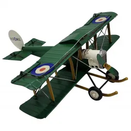 Vintage Metal Biplane Çift kanatlı Dekoratif Uçak Modeli - ASQMS Koleksiyon Serisi
