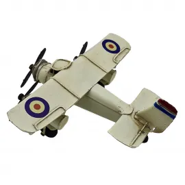 Dekoratif Metal Nostaljik Uçak - 3 Pervaneli