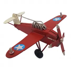 Dekoratif Nostaljik Metal Uçak Monoplane
