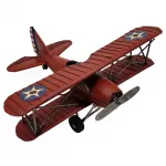 Dekoratif Çift Kanatlı Uçak - El boyaması ve Eskitme Savaş Uçağı