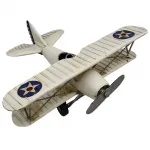 Dekoratif Çift Kanatlı Uçak – Metal, Eskitme, Yıldız Armalı Vintage Model