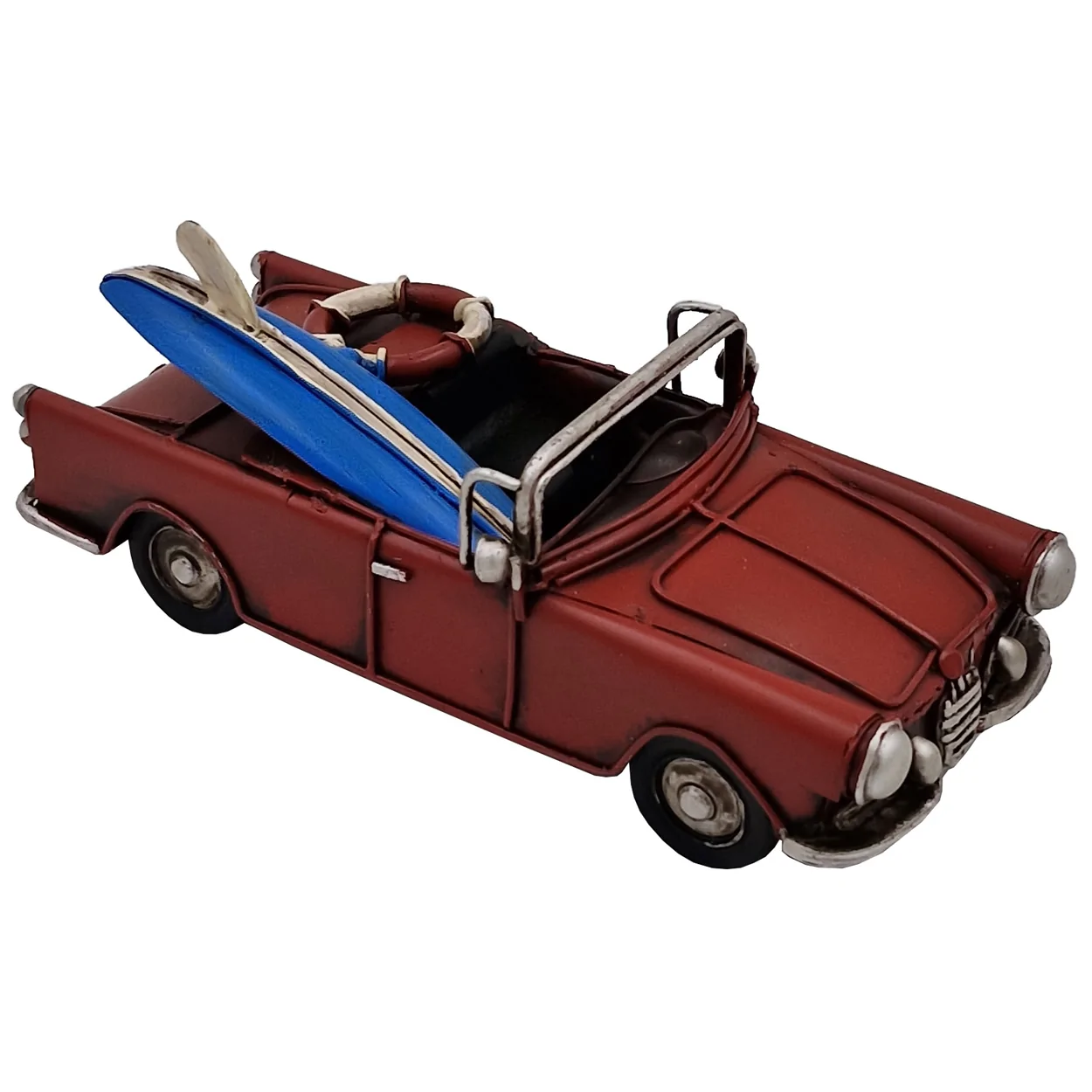Dekoratif Vintage Metal Araba - Sörf Tahtalı Klasik Cabrio Dekoratif Vintage Metal Araba - Sörf Tahtalı Klasik Cabrio
