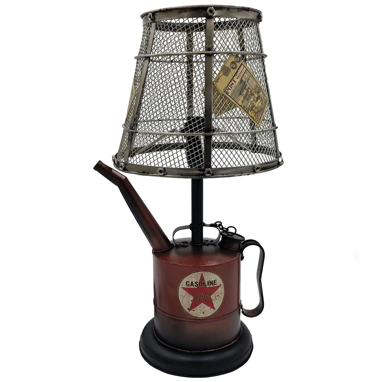 El Yapımı Metal Dekoratif Vintage Benzin Bidonu Abajur El Yapımı Metal Dekoratif Vintage Benzin Bidonu Abajur