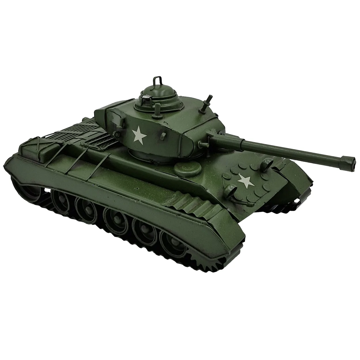 Vintage Metal Askeri Savaş Tank Figürü - Koleksiyonluk Ofis ve Masa Dekoru