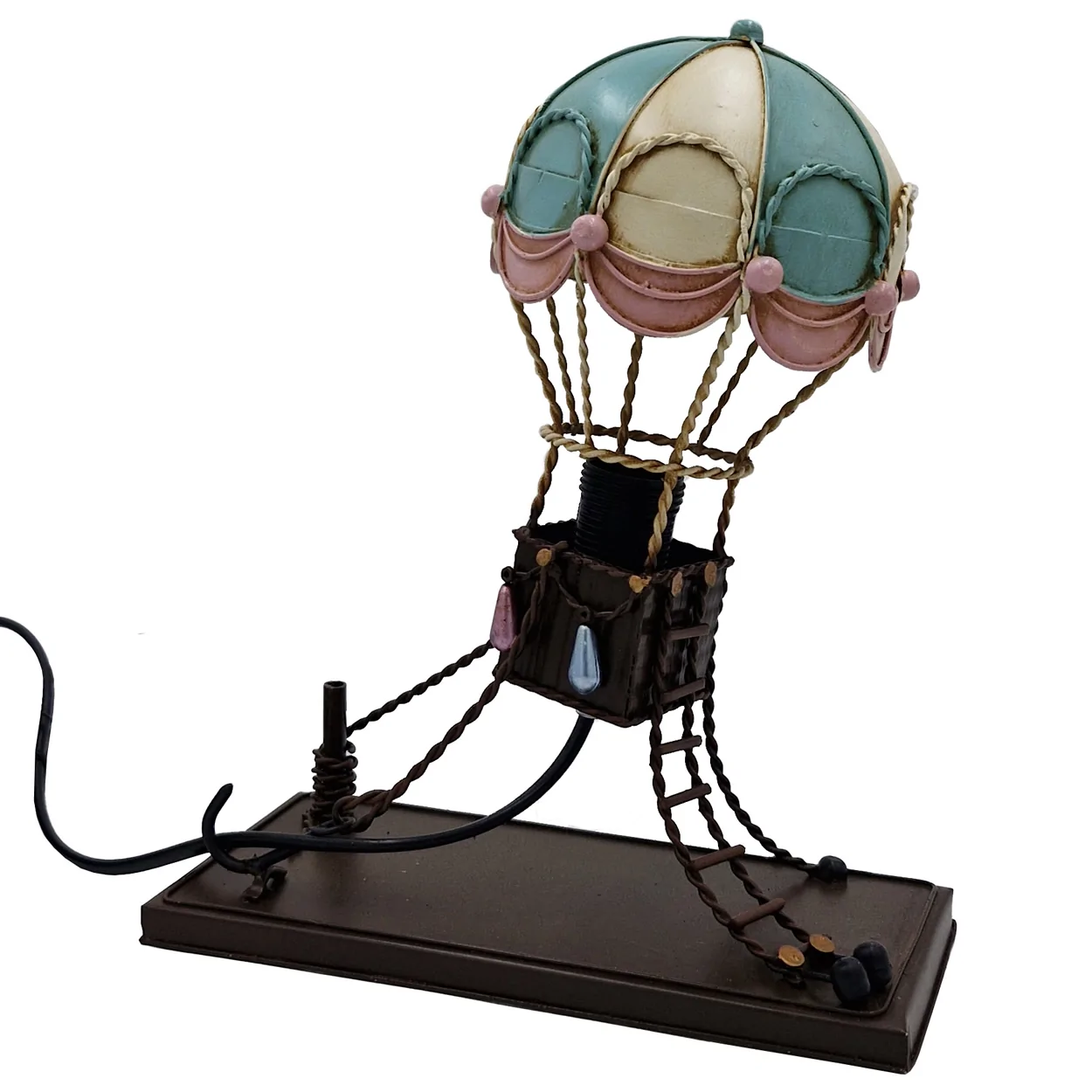 Vintage Metal Sıcak Hava Balonu Dekoratif Abajur - Masa Lambası