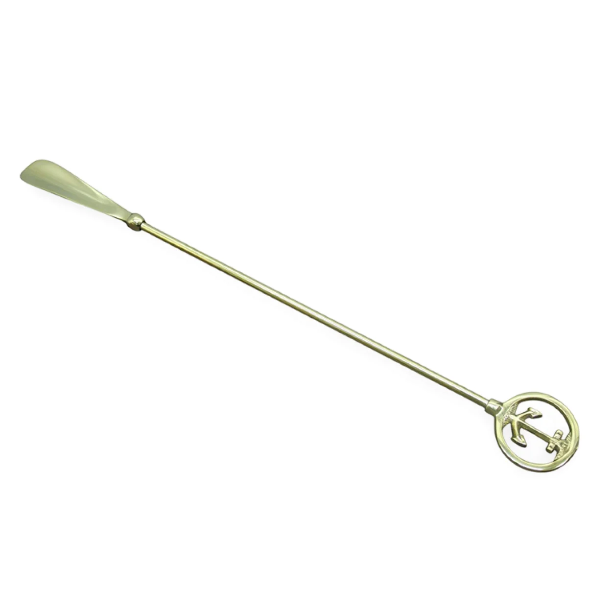 Lüks Masif Pirinç Denizci Çapa Detaylı Uzun Ayakkabı Çekeceği - 59 cm Ergonomik Kerata Lüks Masif Pirinç Denizci Çapa Detaylı Uzun Ayakkabı Çekeceği - 59 cm Ergonomik Kerata