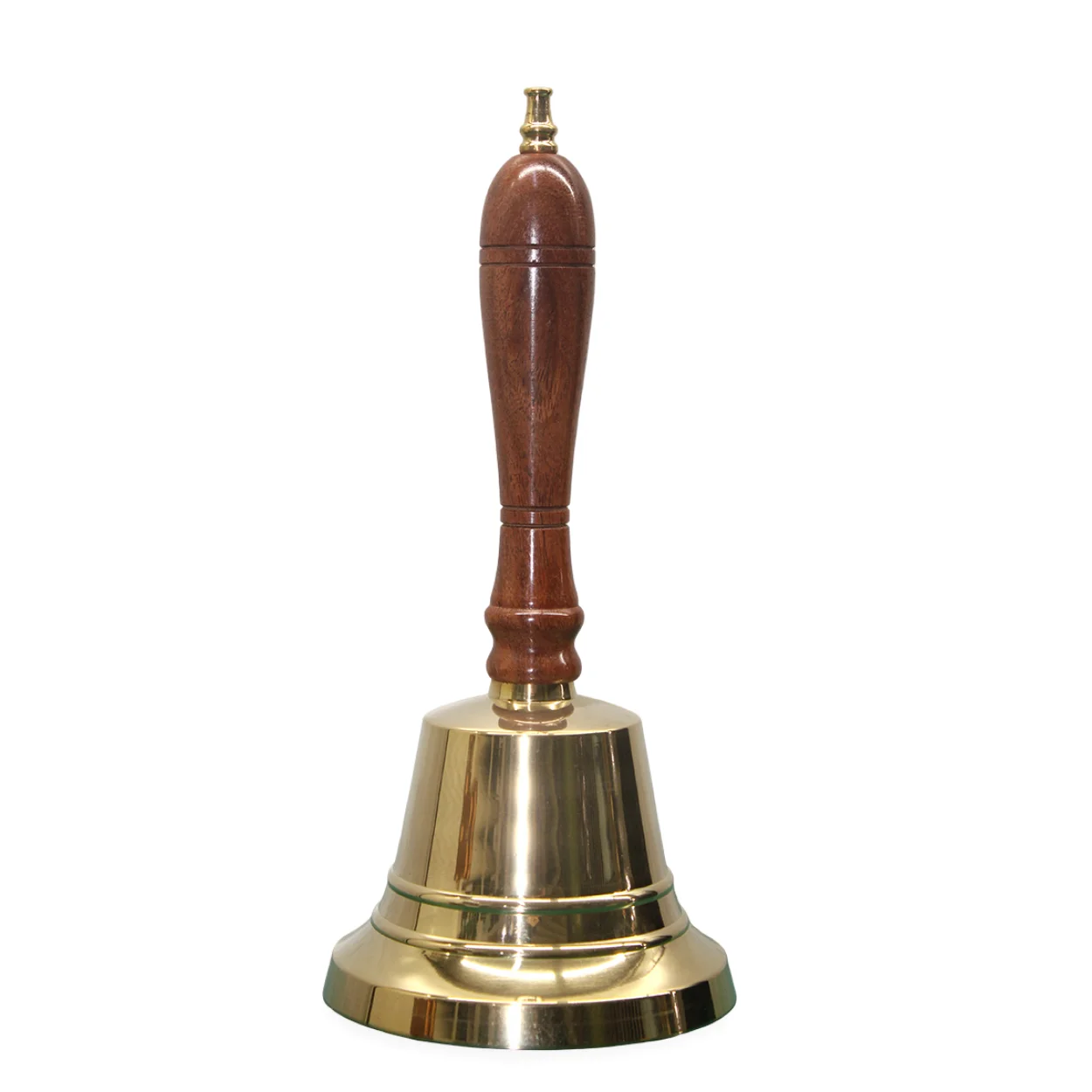 Ahşap Saplı Parlak Pirinç El Çanı - Klasik Tasarım Dekoratif Masa ve Servis Zili Ahşap Saplı Parlak Pirinç El Çanı - Klasik Tasarım Dekoratif Masa ve Servis Zili