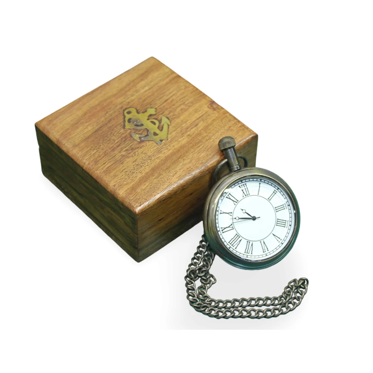 Denizci Temalı Ahşap Kutulu Vintage Köstekli Cep Saati - Şık ve Anlamlı Hediye Denizci Temalı Ahşap Kutulu Vintage Köstekli Cep Saati - Şık ve Anlamlı Hediye