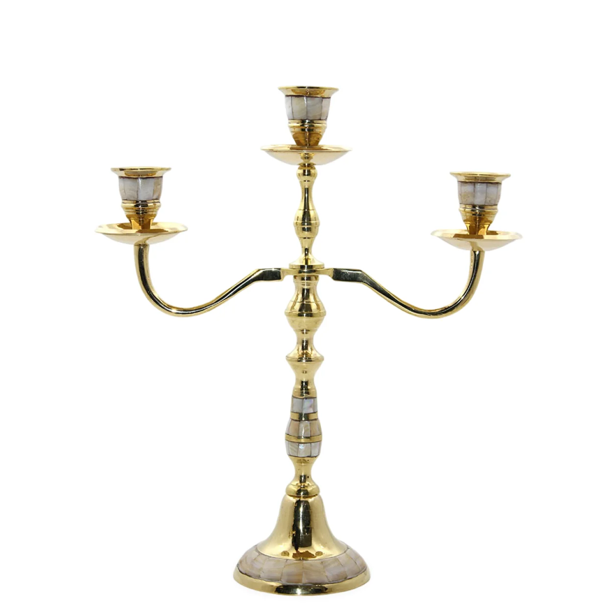 El Yapımı Pirinç Sedef İşlemeli 3 Kollu Lüks Şamdan | Dekoratif Ev Aksesuarı El Yapımı Pirinç Sedef İşlemeli 3 Kollu Lüks Şamdan | Dekoratif Ev Aksesuarı