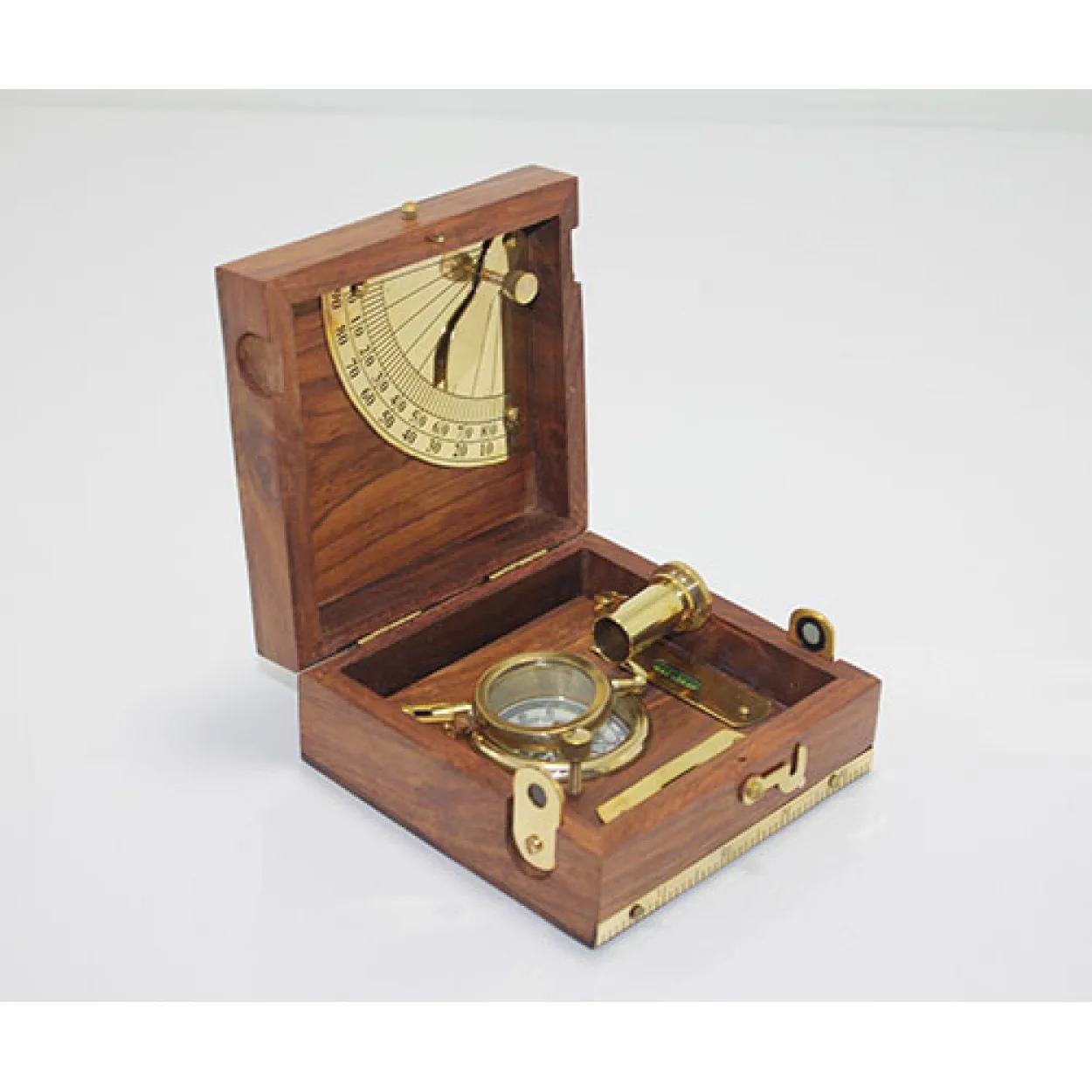 Vintage Ahşap Kutulu Pirinç Denizci Pusulası ve Güneş Saati Kombinasyonu | Dekoratif ve Koleksiyonluk Vintage Ahşap Kutulu Pirinç Denizci Pusulası ve Güneş Saati Kombinasyonu | Dekoratif ve Koleksiyonluk