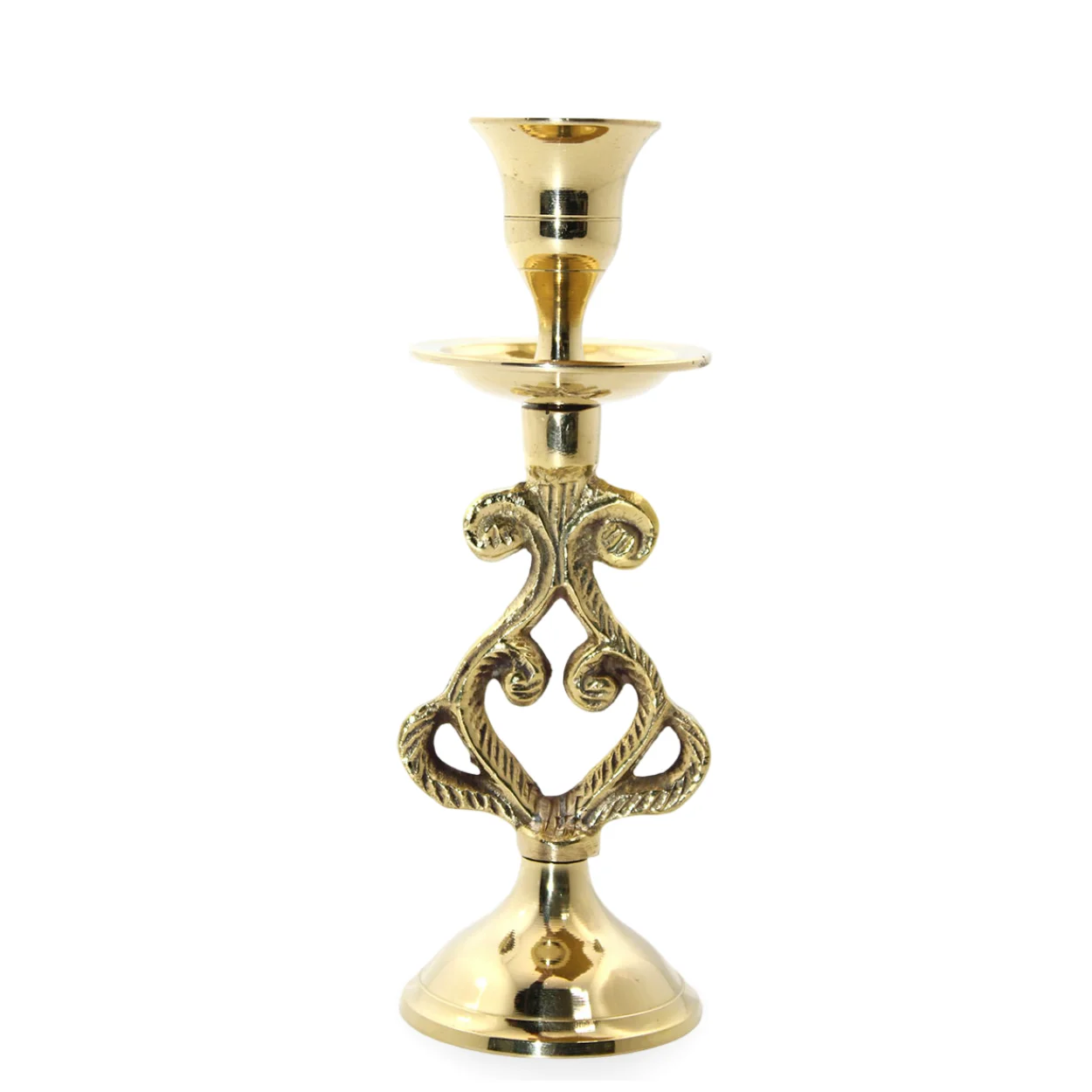 El Yapımı Antik Tasarım 16 cm Tekli Pirinç Şamdan – Ev Dekorasyonu İçin Lüks Işıltı El Yapımı Antik Tasarım 16 cm Tekli Pirinç Şamdan – Ev Dekorasyonu İçin Lüks Işıltı