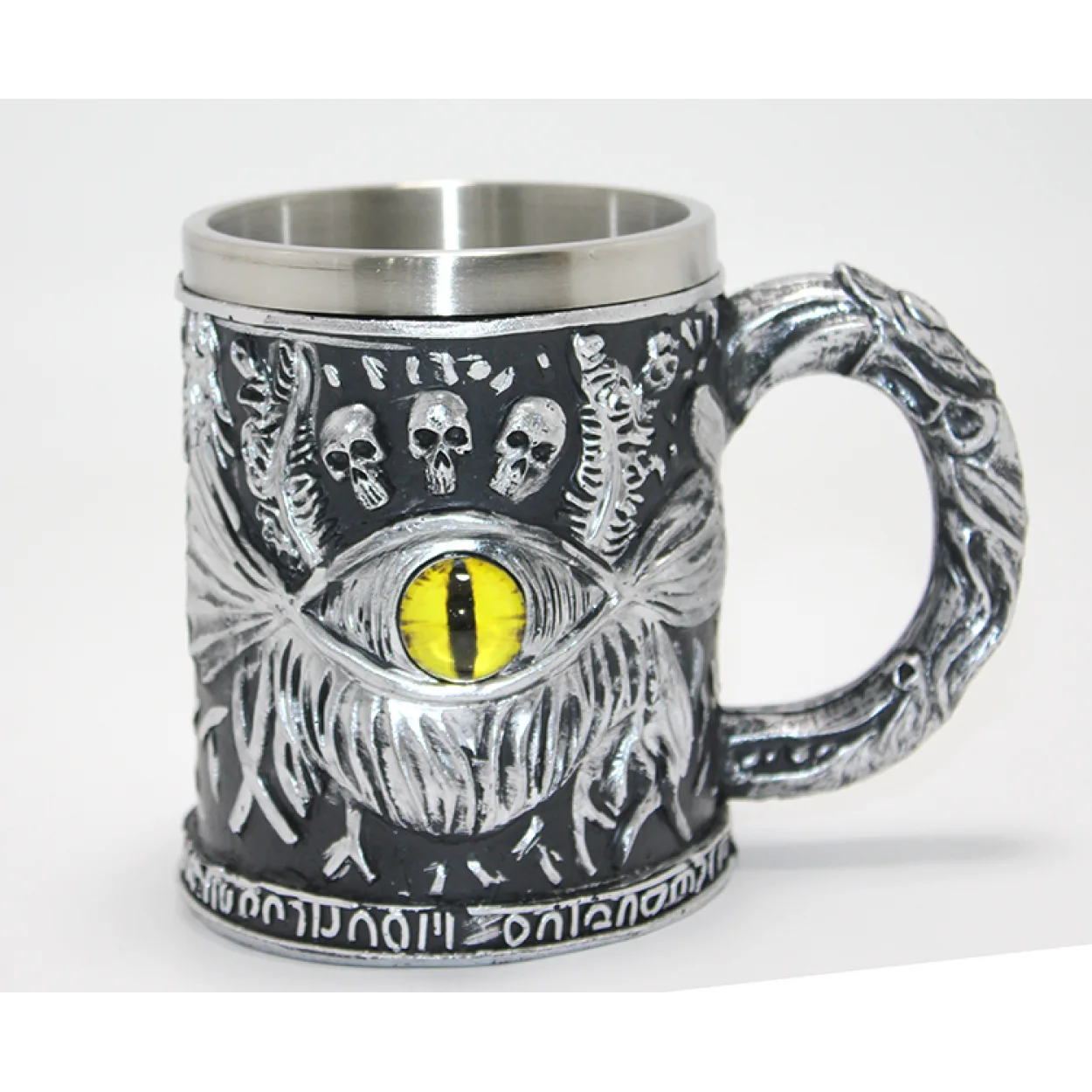 Mistik Ejderha Gözü 3D Kabartmalı Fantastik Paslanmaz Çelik Gotik Dekoratif Kupa Bardak Mistik Ejderha Gözü 3D Kabartmalı Fantastik Paslanmaz Çelik Gotik Dekoratif Kupa Bardak