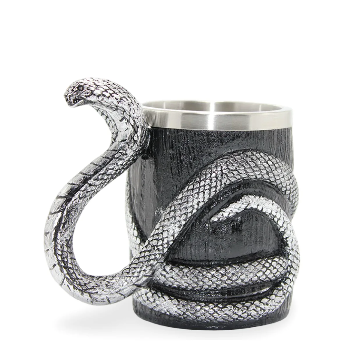 Eşsiz Gotik Gümüş Yılan Detaylı Paslanmaz Çelik Kupa Bardak: Cesur ve Estetik Tasarım Eşsiz Gotik Gümüş Yılan Detaylı Paslanmaz Çelik Kupa Bardak: Cesur ve Estetik Tasarım
