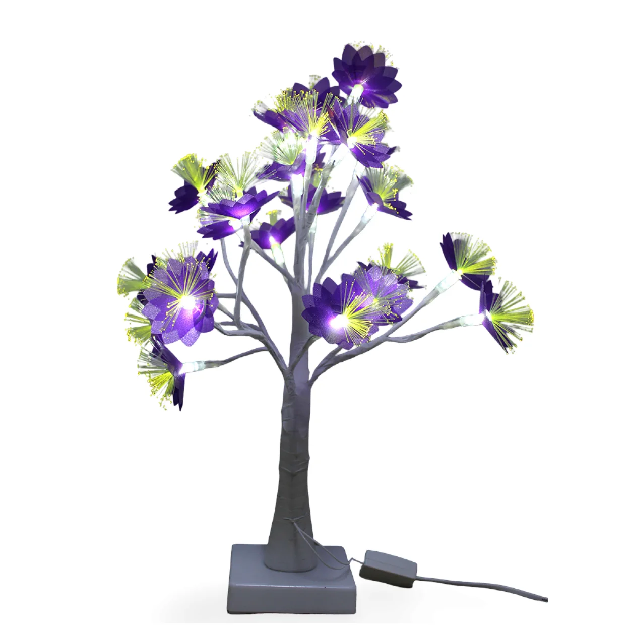 45 Cm Mor Nilüfer Çiçekli Fiber Optik LED Dekoratif Masa Ağacı Gece Lambası 45 Cm Mor Nilüfer Çiçekli Fiber Optik LED Dekoratif Masa Ağacı Gece Lambası