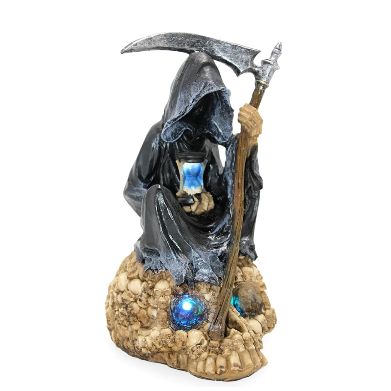 LED Işıklı Azrail Figürü: Gotik Dekorasyon Severlere Özel, Kafatası Tabanlı Polyester Biblo LED Işıklı Azrail Figürü: Gotik Dekorasyon Severlere Özel, Kafatası Tabanlı Polyester Biblo
