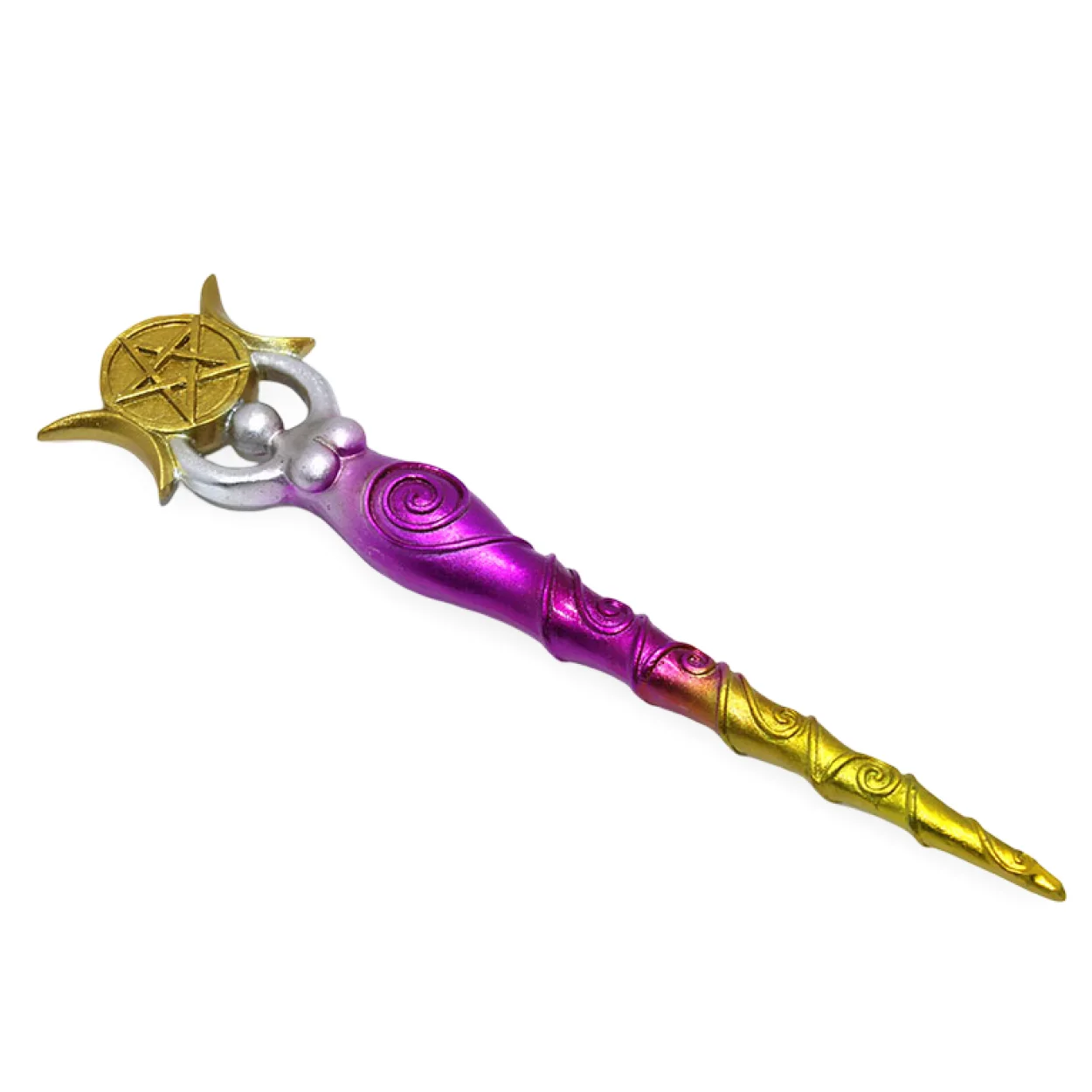 Polyester Büyülü Sihirli Asa: Mistik Pentagram ve Tanrıça Biblolu Dekoratif Obje 24cm Polyester Büyülü Sihirli Asa: Mistik Pentagram ve Tanrıça Biblolu Dekoratif Obje 24cm