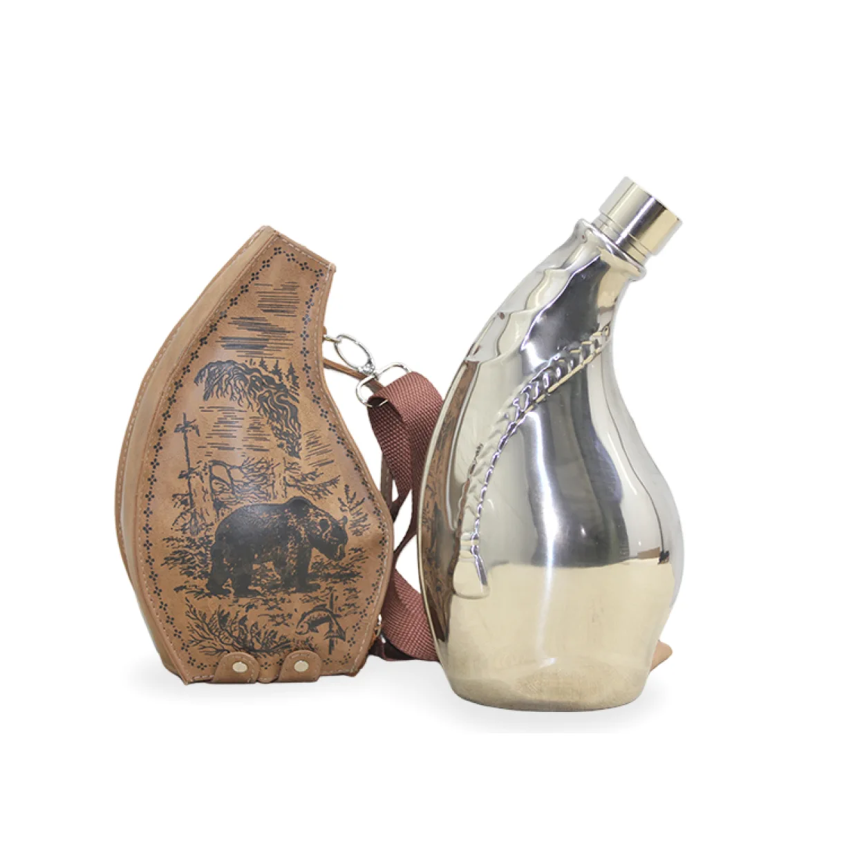 Premium Paslanmaz Çelik Matara Özel Ayı Desenli Deri Kılıfıyla | Şık ve Dayanıklı Seyahat Aksesuarı 18x14cm Premium Paslanmaz Çelik Matara Özel Ayı Desenli Deri Kılıfıyla | Şık ve Dayanıklı Seyahat Aksesuarı 18x14cm