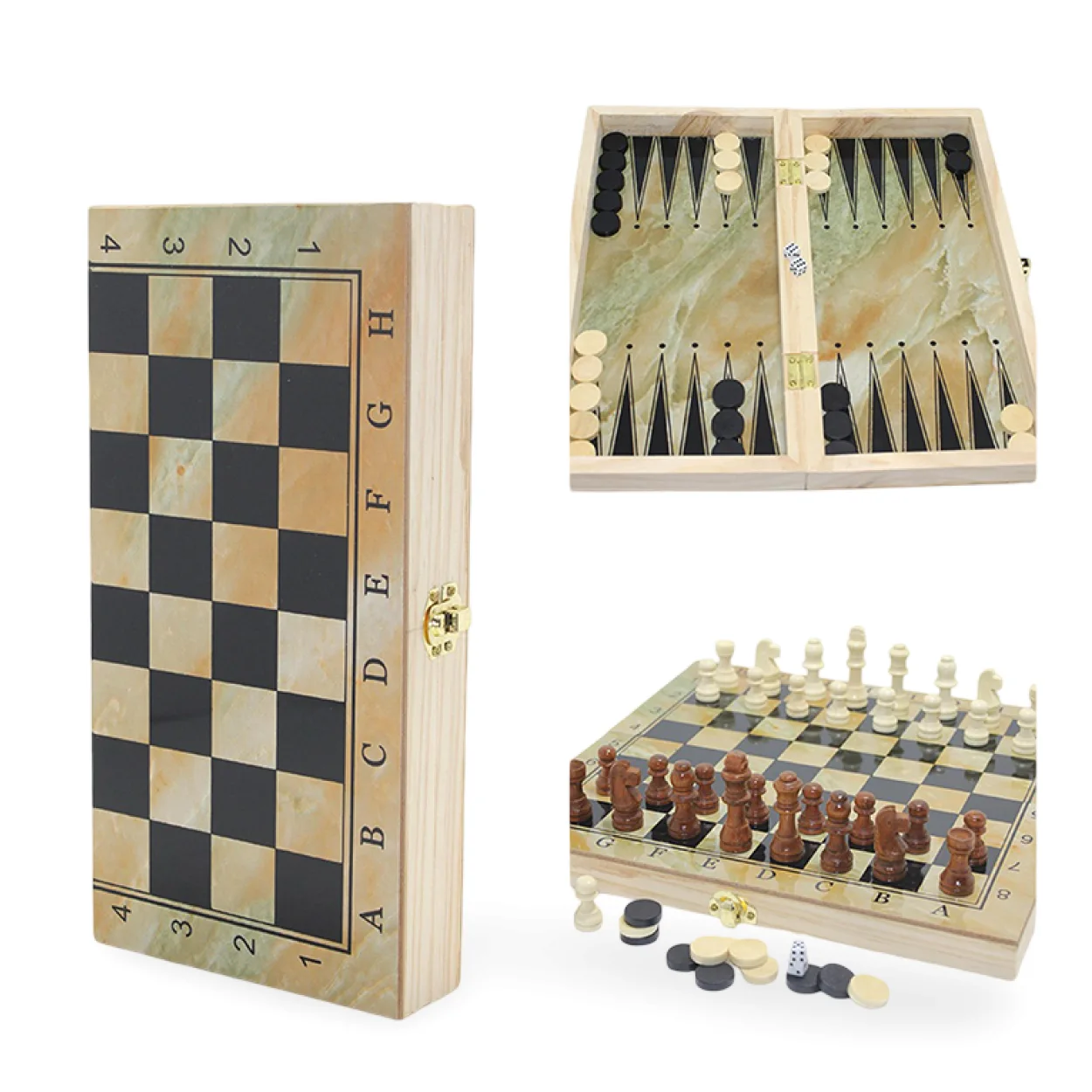 2'si 1 Arada Lüks Ahşap Satranç ve Tavla Seti | Katlanabilir Strateji Oyunu 2'si 1 Arada Lüks Ahşap Satranç ve Tavla Seti | Katlanabilir Strateji Oyunu