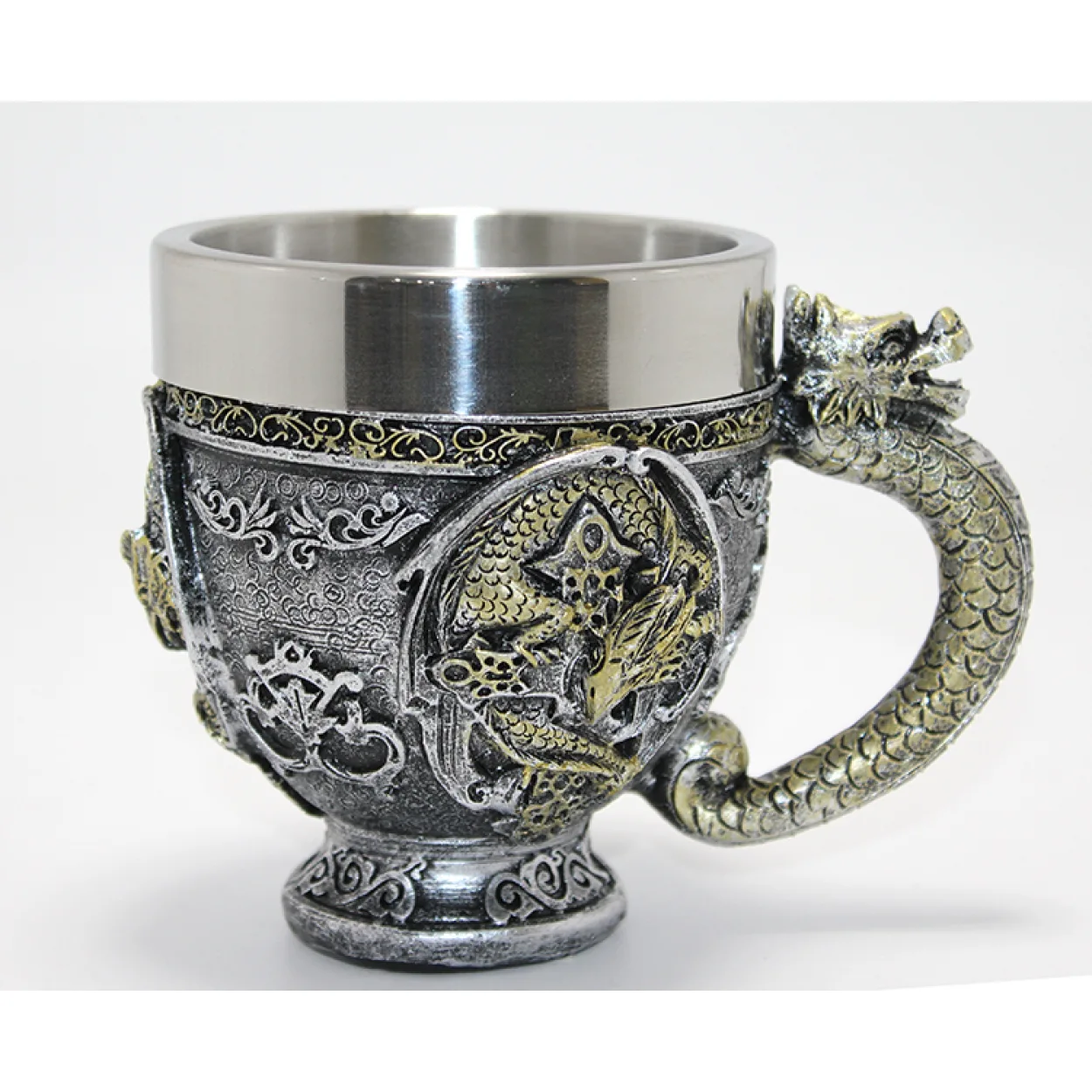 Özel Tasarım 3D Ejderha Kabartmalı Paslanmaz Çelik İçli Fantastik Kupa Bardak Özel Tasarım 3D Ejderha Kabartmalı Paslanmaz Çelik İçli Fantastik Kupa Bardak