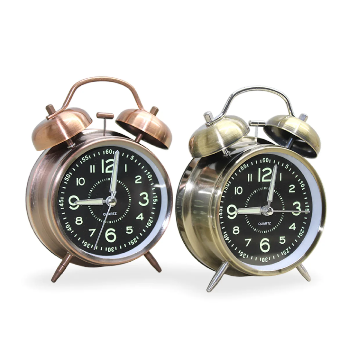 Vintage Retro Metal Çalar Saat - Sessiz Mekanizma, Fosforlu Kadran, Dekoratif Komodin Saati Vintage Retro Metal Çalar Saat - Sessiz Mekanizma, Fosforlu Kadran, Dekoratif Komodin Saati