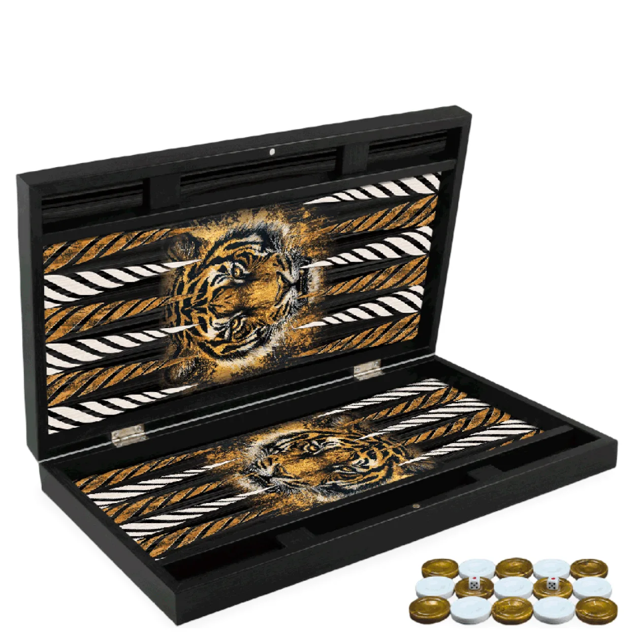 Lüks Kaplan Desenli Tavla Seti: Trendy Özel Tasarım ile Şık ve Eğlenceli Oyun Deneyimi Lüks Kaplan Desenli Tavla Seti: Trendy Özel Tasarım ile Şık ve Eğlenceli Oyun Deneyimi