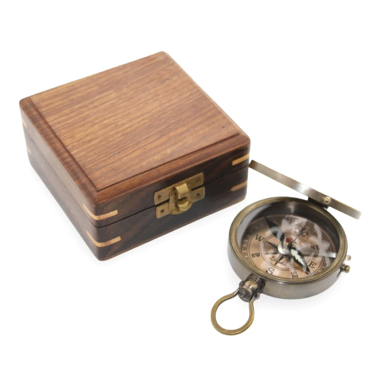 El Yapımı Antika Pirinç Pusula & Lüks Ahşap Hediye Kutu Seti – Vintage Denizci Teması El Yapımı Antika Pirinç Pusula & Lüks Ahşap Hediye Kutu Seti – Vintage Denizci Teması