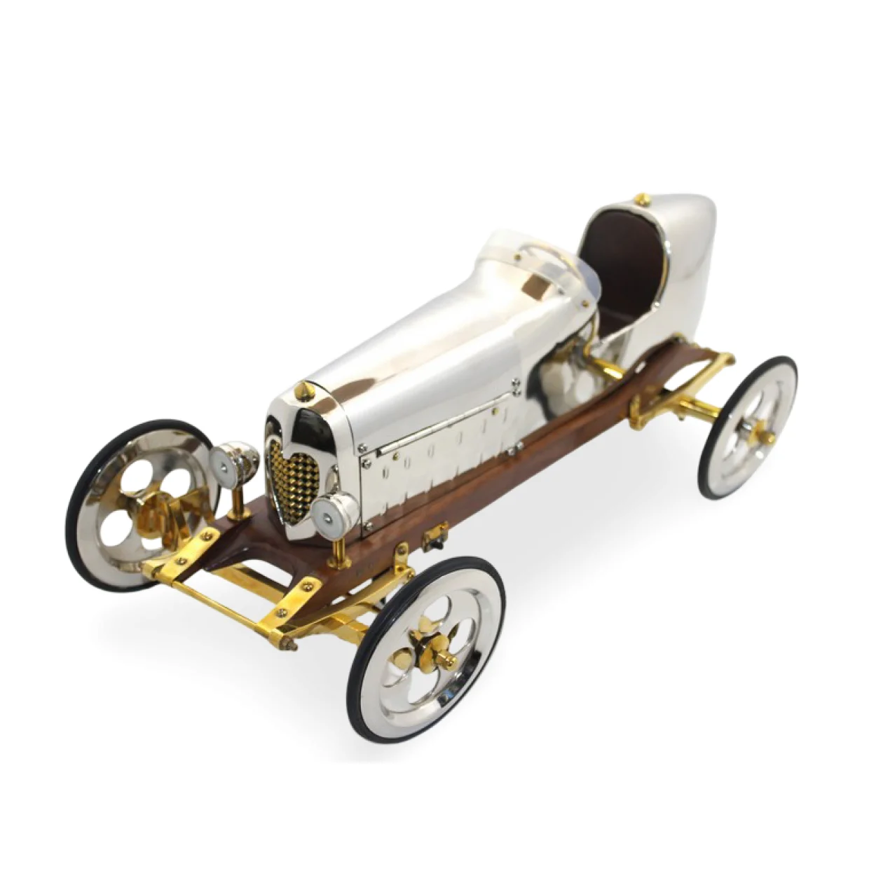 El Yapımı Parlak Pirinç Vintage Yarış Arabası Modeli | Nostaljik Klasik Dekorasyon ve Koleksiyon Parçası El Yapımı Parlak Pirinç Vintage Yarış Arabası Modeli | Nostaljik Klasik Dekorasyon ve Koleksiyon Parçası