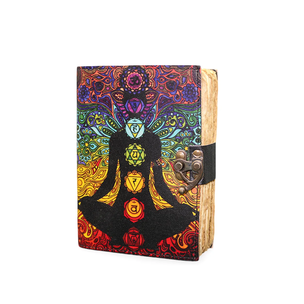 Chakra Motifli El Yapımı Kilitli Deri Defter - Ruhsal Enerjinizi Yansıtan Özel Tasarım Chakra Motifli El Yapımı Kilitli Deri Defter - Ruhsal Enerjinizi Yansıtan Özel Tasarım