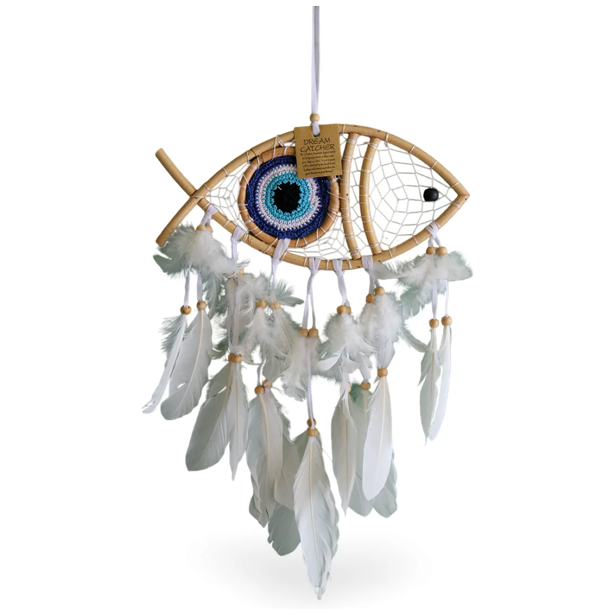 Deniz Temalı Balık Tasarımlı Nazar Boncuklu El Yapımı Dekoratif Düş Rüya Kapanı Deniz Temalı Balık Tasarımlı Nazar Boncuklu El Yapımı Dekoratif Düş Rüya Kapanı