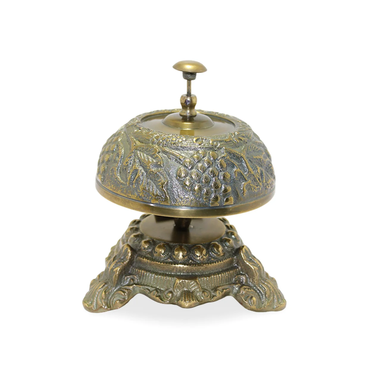 Antika Görünümlü Tamamı Pirinç Üzüm Desenli Resepsiyon Zili - Otel ve Ev Dekorasyonu İçin Şık Masa Zili Antika Görünümlü Tamamı Pirinç Üzüm Desenli Resepsiyon Zili - Otel ve Ev Dekorasyonu İçin Şık Masa Zili