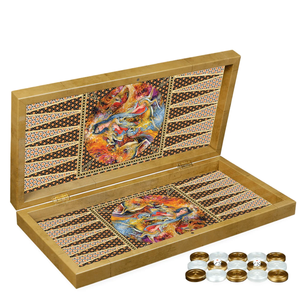 Özel Tasarım Hatem Sanatı İşlemeli Lüks Tavla Seti | Estetik ve Kalite Bir Arada Özel Tasarım Hatem Sanatı İşlemeli Lüks Tavla Seti | Estetik ve Kalite Bir Arada