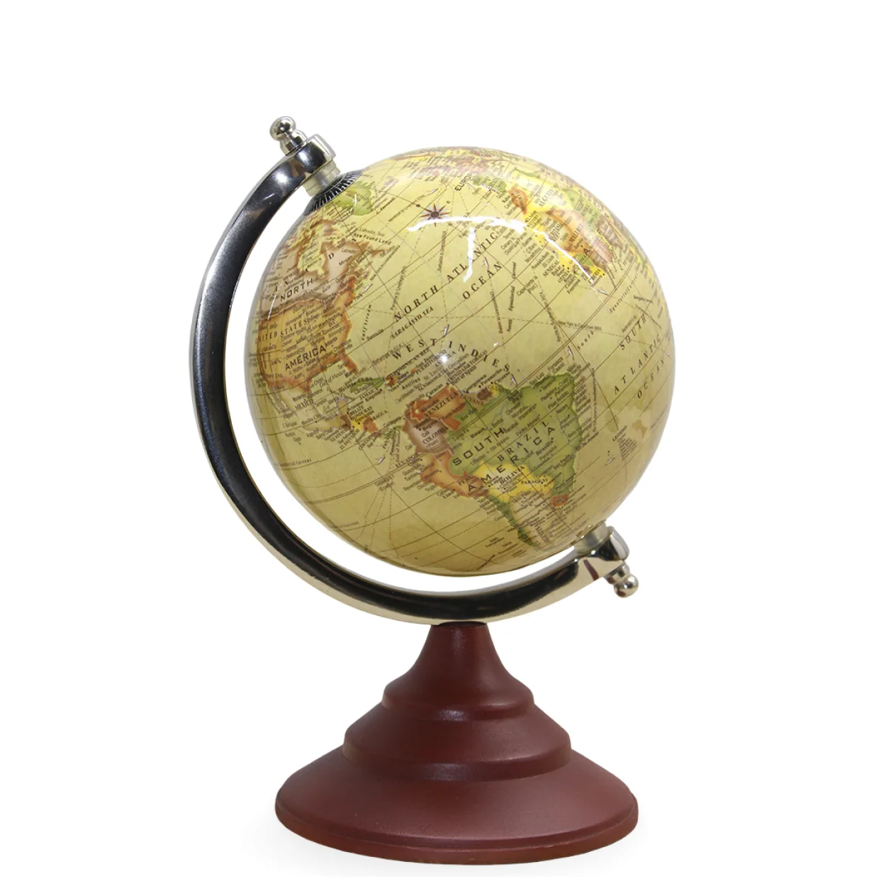 Antik Stil Dekoratif Dünya Küresi Kahverengi Standlı | Ofis ve Ev İçin Şık Coğrafya Dekoru Antik Stil Dekoratif Dünya Küresi Kahverengi Standlı | Ofis ve Ev İçin Şık Coğrafya Dekoru