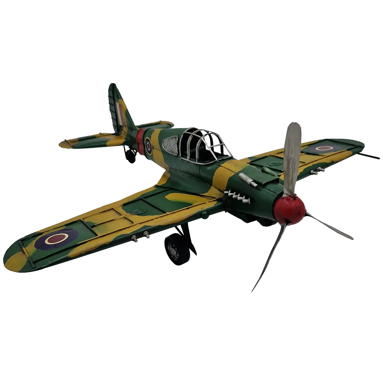 Vintage Askeri Uçak Modeli - Metal El Yapımı Dekoratif Savaş Uçağı Biblo Vintage Askeri Uçak Modeli - Metal El Yapımı Dekoratif Savaş Uçağı Biblo